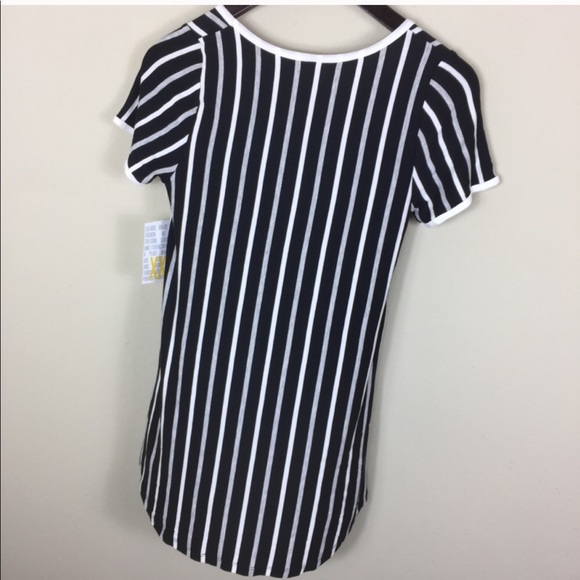 NWT Lularoe Black White Striped Classic Shirt C4 - Picture 4 of 5